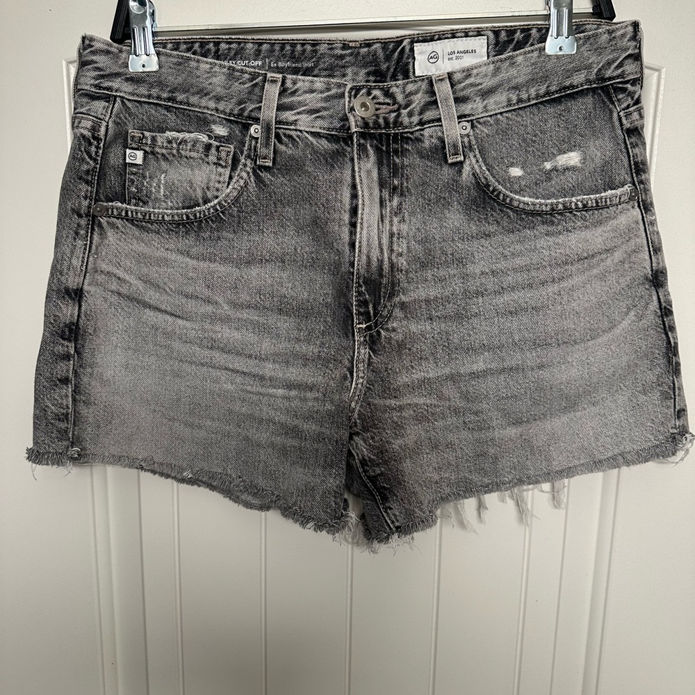 AG Adriano Goldschmied Black Denim Women's Shorts Hailey cut off Ex boyfriend